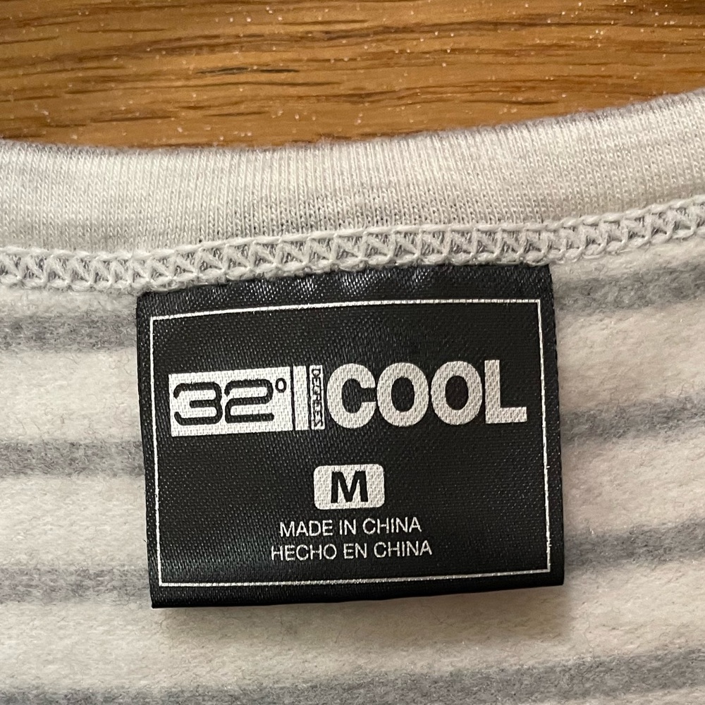 32 Degrees Cold White and Grey Striped Dress Size M